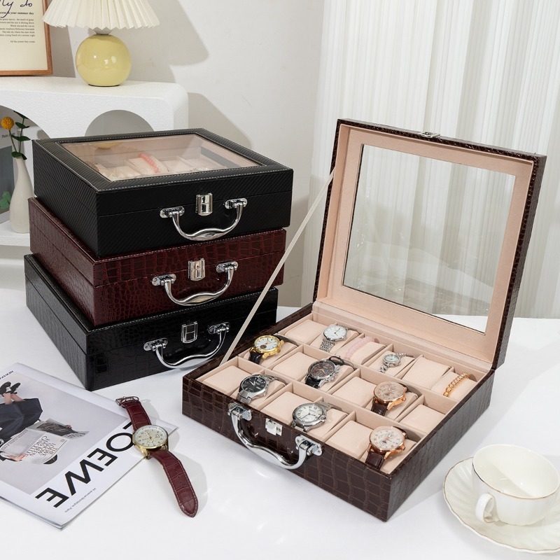 Luxury Watch Collection Box - Retro saat saklama kutusu deri saat