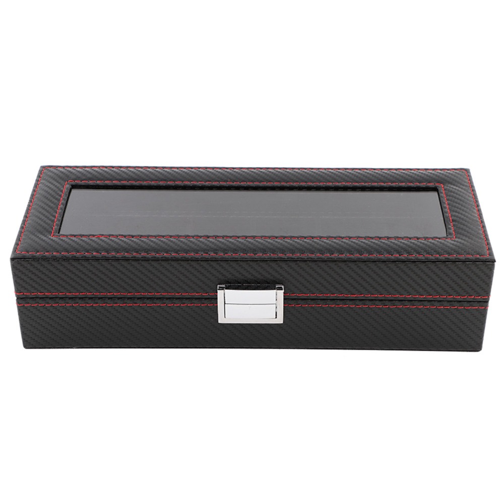 Luxury Watch Collection Box - Toz geçirmez Karbon Fiber Saat Kutusu