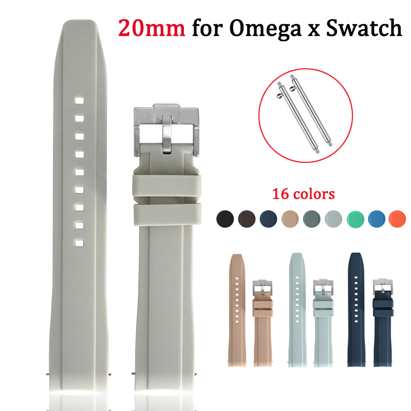 Luxury Watch Omega - Yeni Kavisli Kauçuk Kayış Omega x