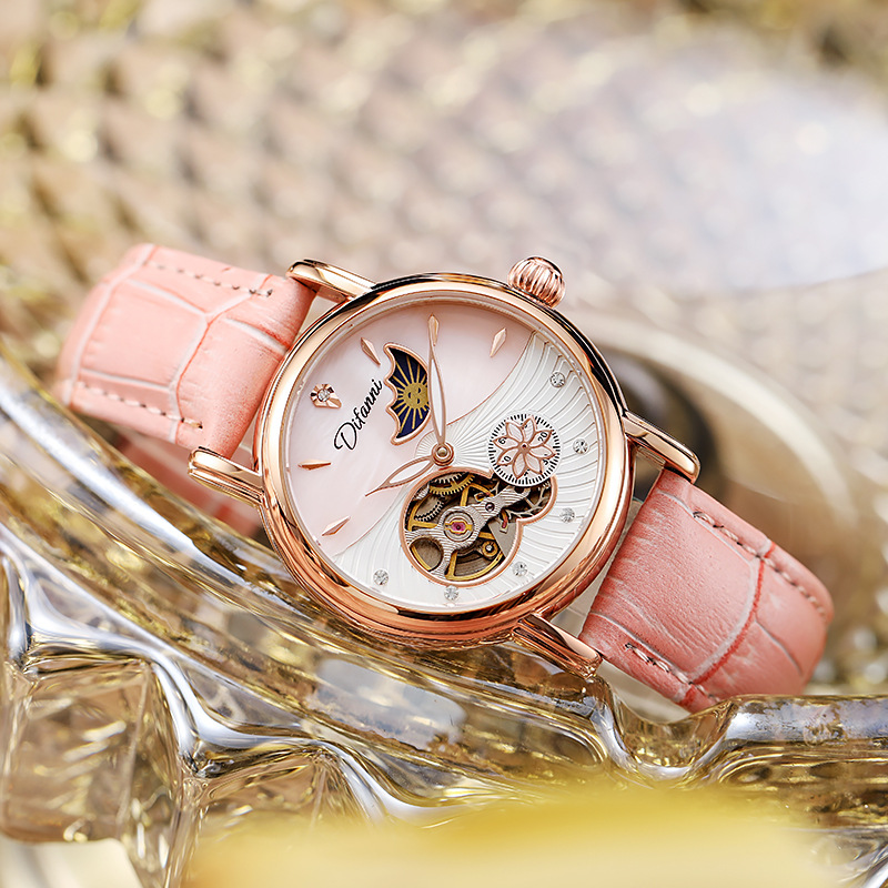 Luxury Watch Moon Phase - Lady otomatik mekanik saatler dönebilir çiçekler
