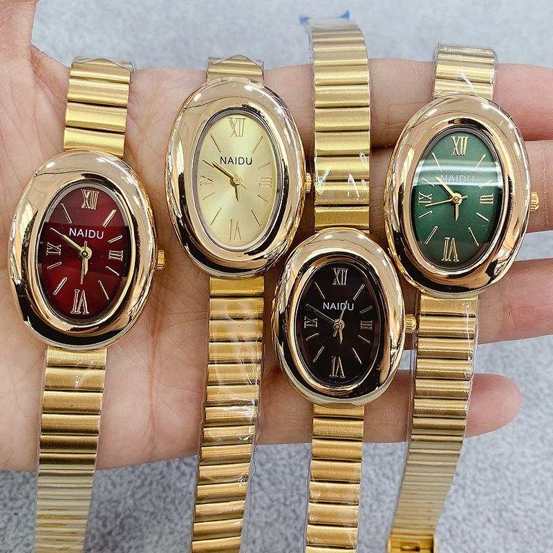 Luxury Watch Brand For Women - Lüks Marka Altın Oval Kadın Kuvars