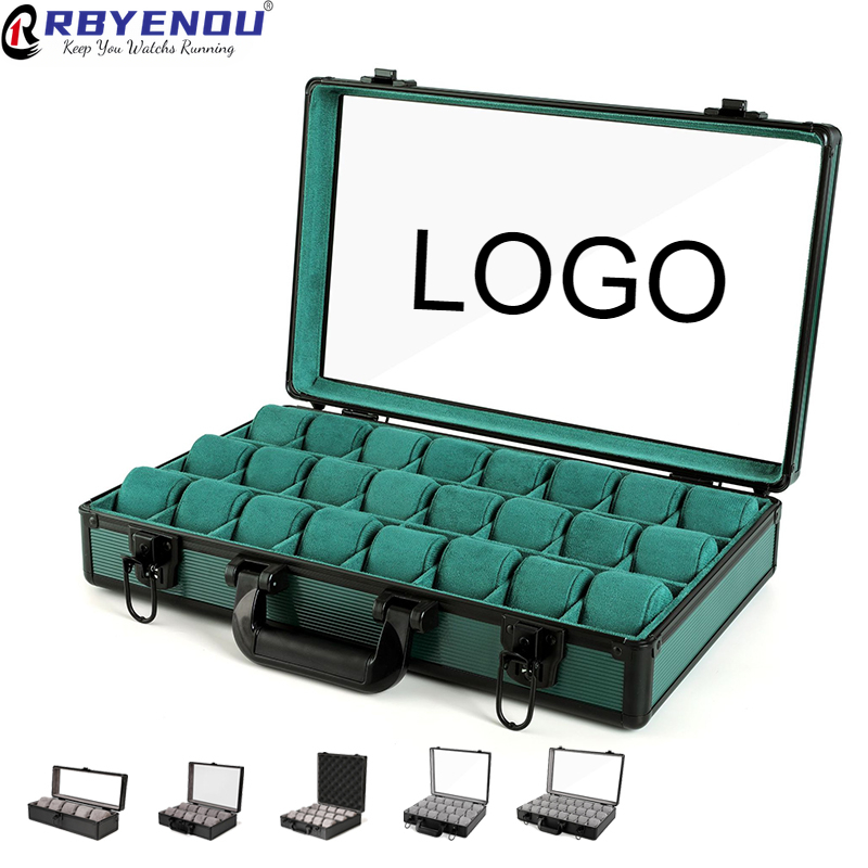 Luxury Watch Collection Box - Işıklık Ekran Alüminyum Çerçeve Kadife Lüks