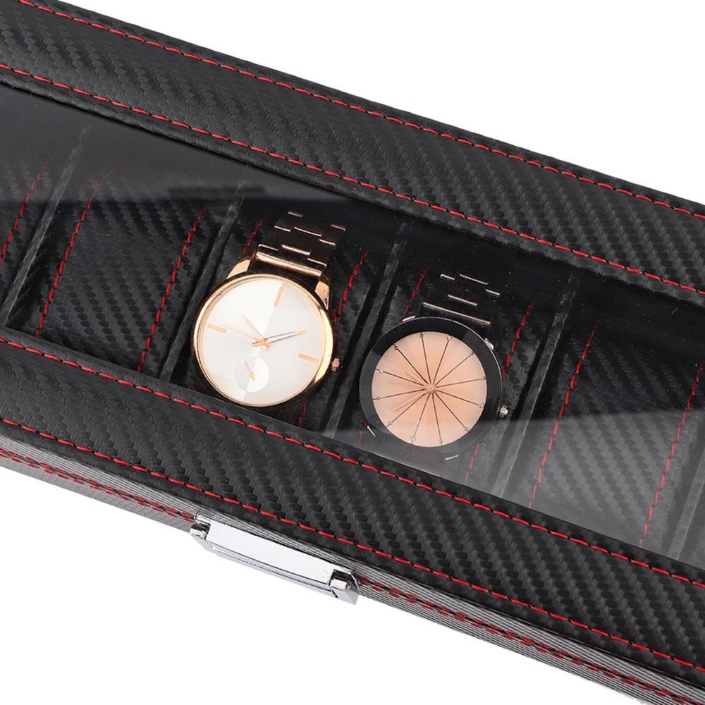 Toz geçirmez Karbon Fiber Saat - Luxury Watch Collection Box incelemesi ve fiyatı