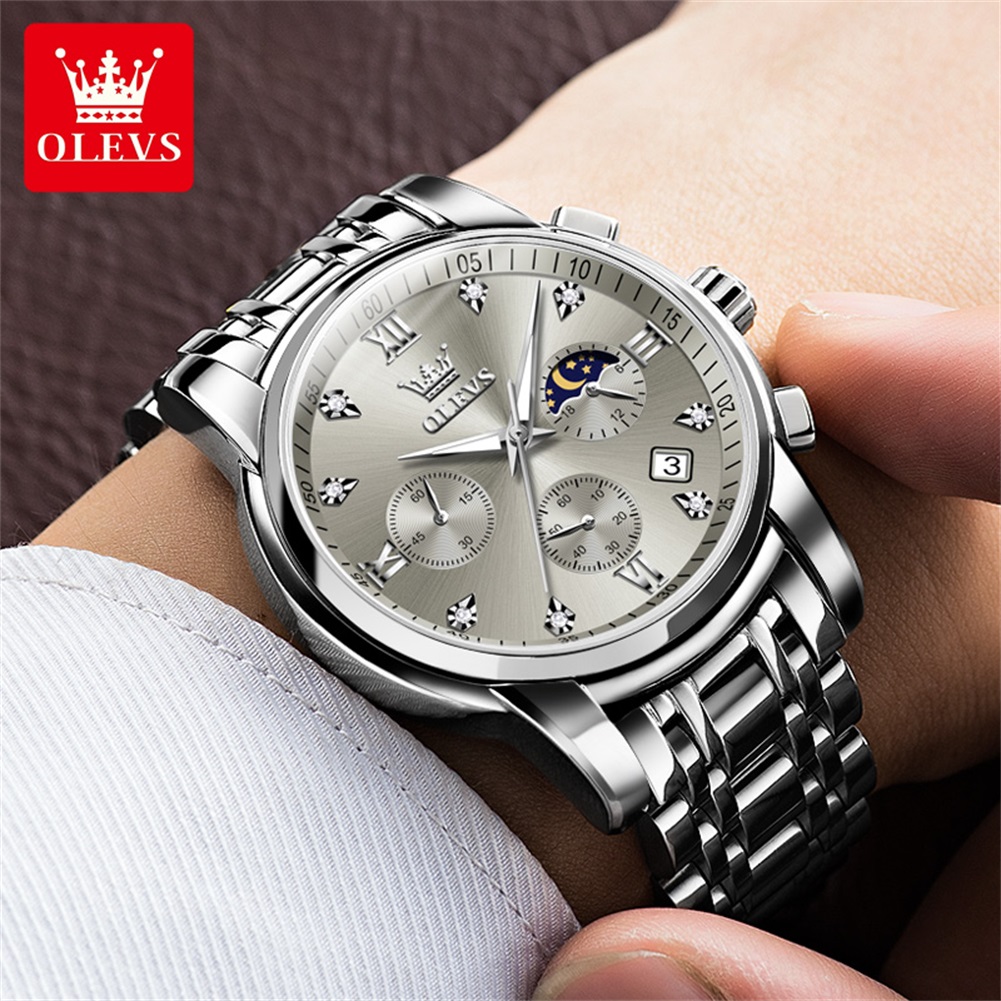 OLEVS 2858 Erkekler İçin Kuvar - Luxury Watch Moon Phase incelemesi ve fiyatı