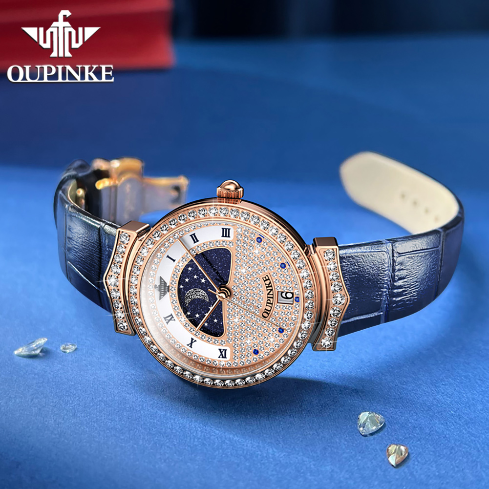 OUPINKE 3216 Kadın Izle Su Geç - Luxury Watch Moon Phase incelemesi ve fiyatı