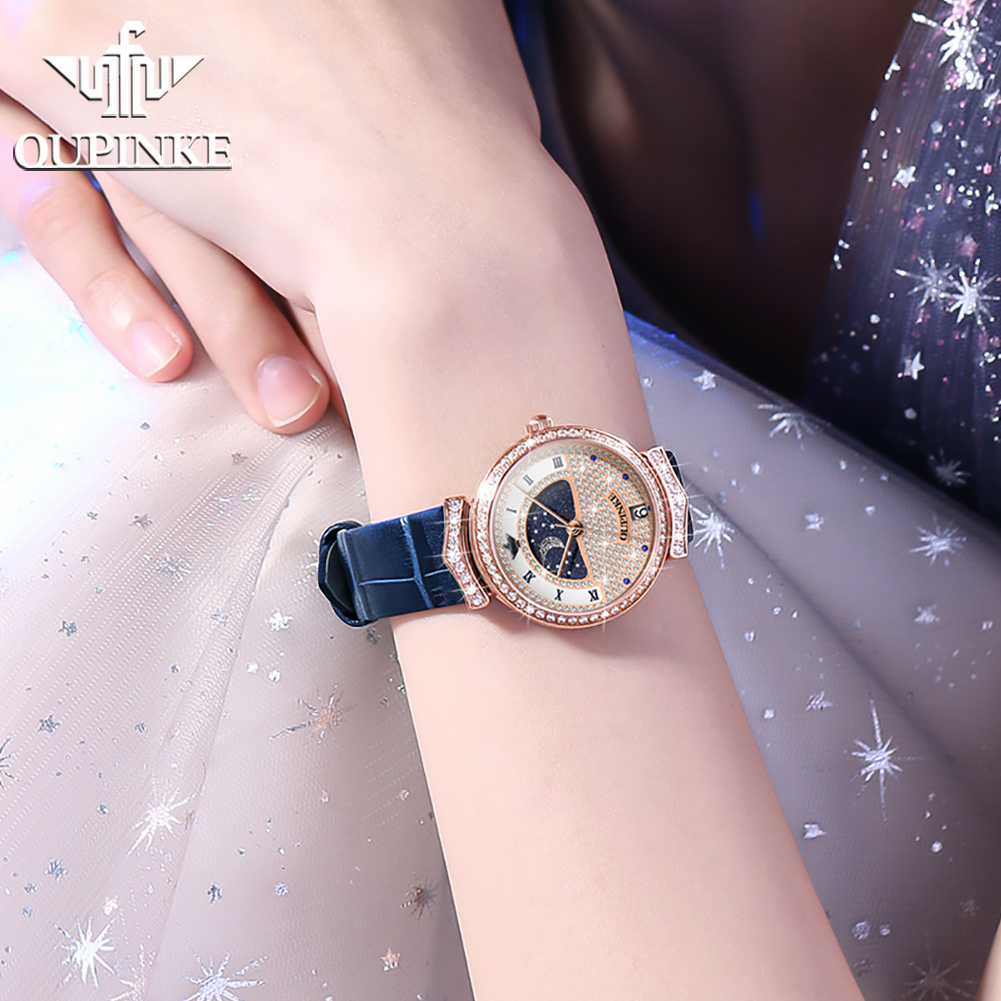 OUPINKE 3216 Kadın Izle Su Geç - Luxury Watch Moon Phase incelemesi ve fiyatı