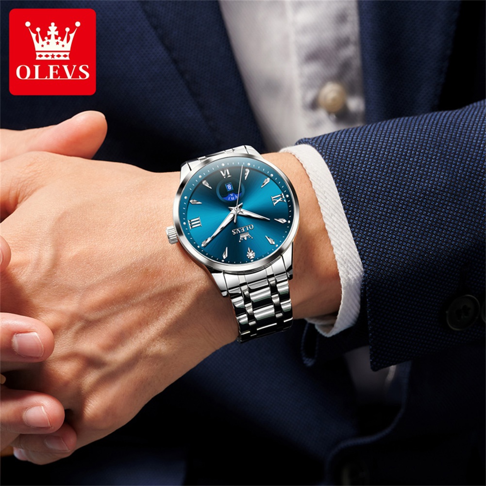 OLEVS Ay Fazı erkek saatleri t - Luxury Watch Moon Phase incelemesi ve fiyatı