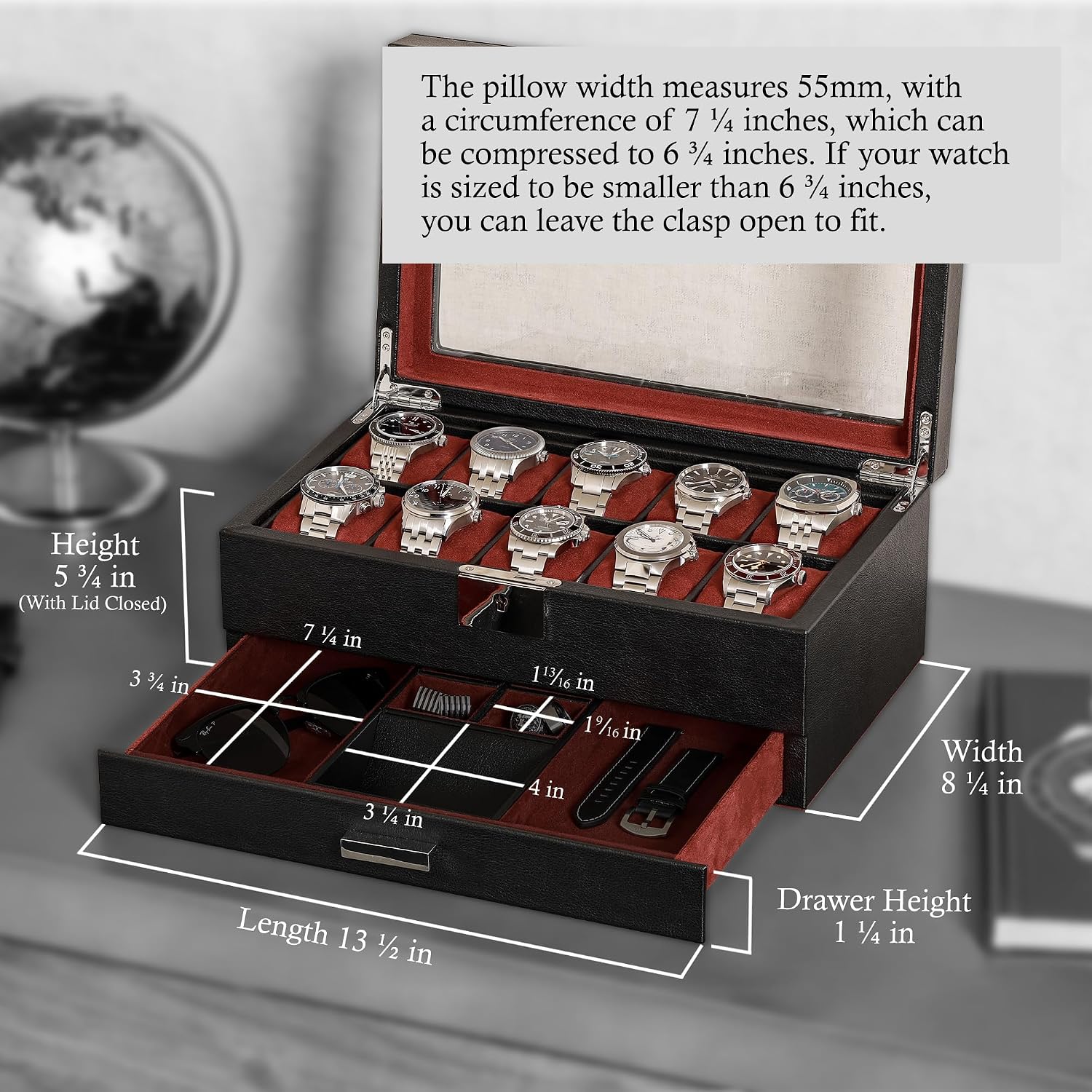 10 Bölmeli Deri Saat Kutusu, V - Luxury Watch Display Case incelemesi ve fiyatı