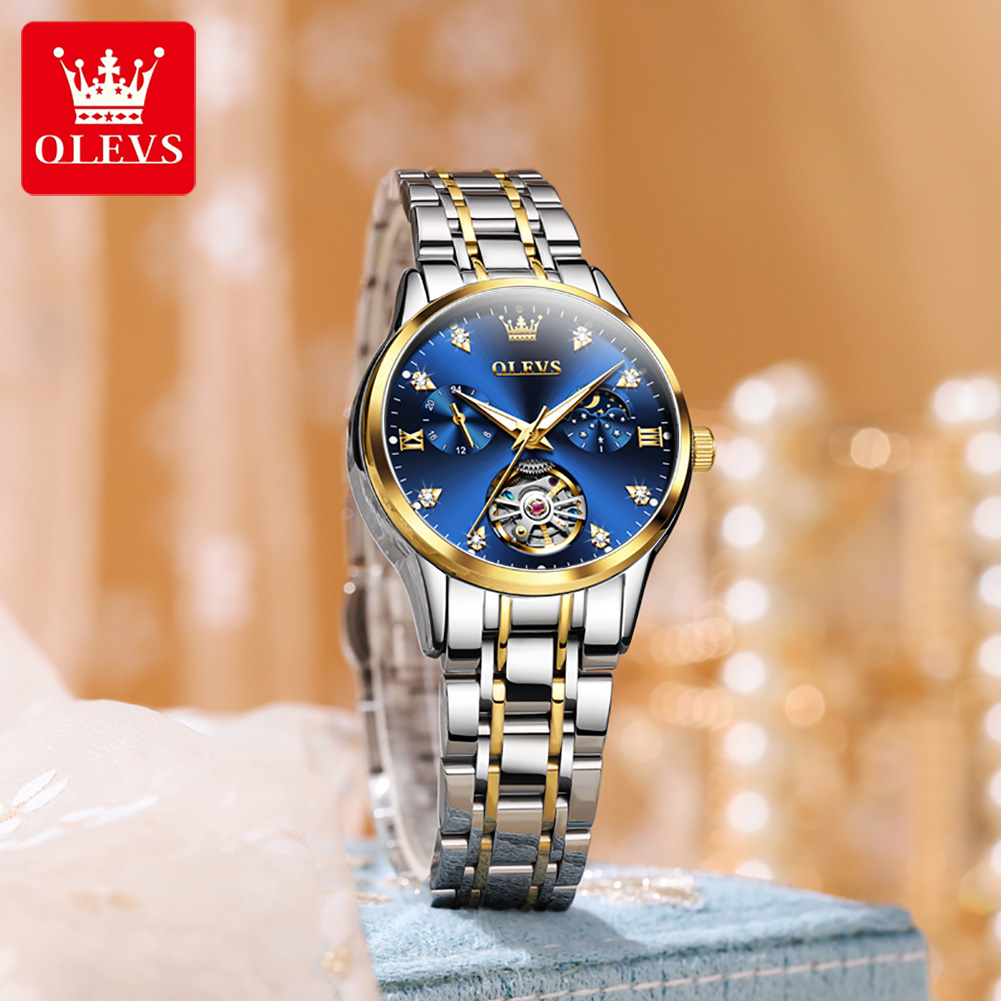 OLEVS kadın saatler lüks altın - Luxury Watch Moon Phase incelemesi ve fiyatı